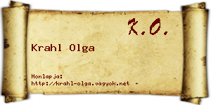 Krahl Olga névjegykártya